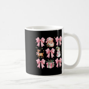 Women Girls Kids Coquette Pink Christmas Tree Sant Coffee Mug