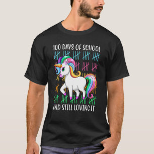 Women Girls Unicorn 100 Days Of School And Still L T-Shirt