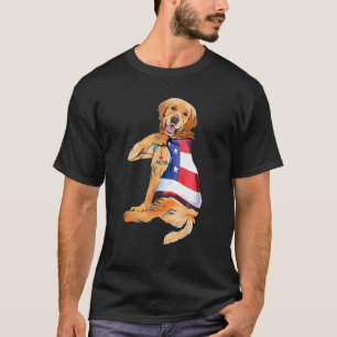 Women Golden Retriever Dog Tattoo I Loves Mom T-Shirt