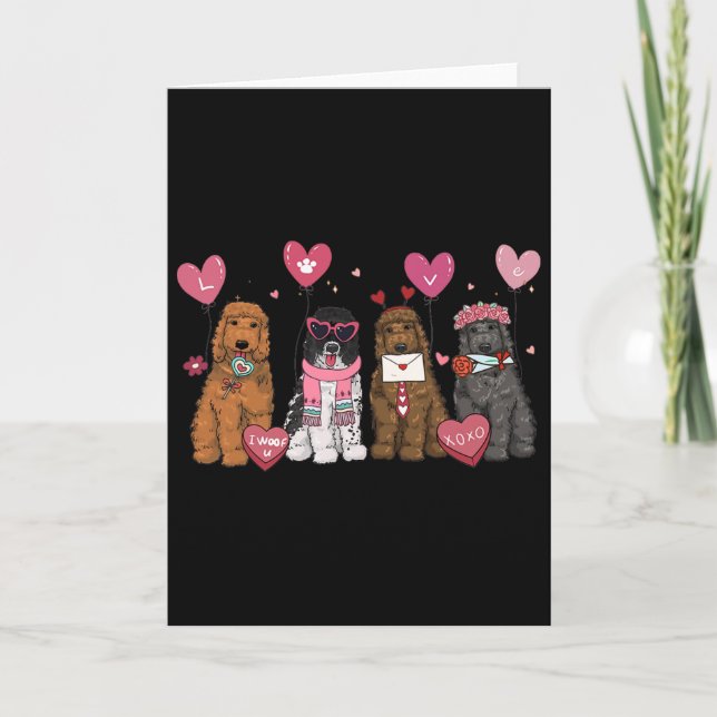 Women Goldendoodle Mom Valentine's Day Goldendoodl Card (Front)