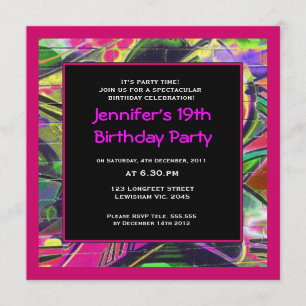 Women Graffiti Birthday Invitation