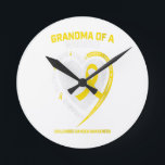 Women Grandma Grandson Grandaughter Childhood Gift Round Clock<br><div class="desc">Women Grandma Grandson Grandaughter Childhood Gift</div>
