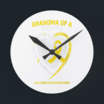 Women Grandma Grandson Grandaughter Childhood Gift Round Clock<br><div class="desc">Women Grandma Grandson Grandaughter Childhood Gift</div>