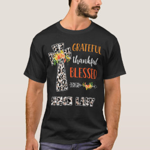 Women Grateful Thankful Blessed Lunch Lady Thanksg T-Shirt