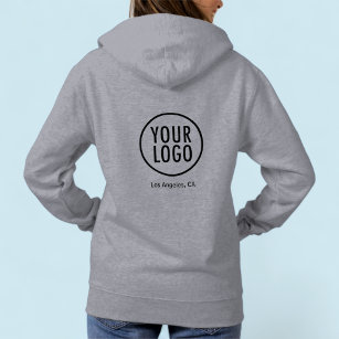 Women Grey Hoodie Sweatshirt with Logo No Minimum