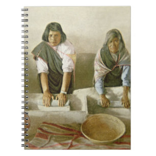Women Grinding Corn, Pueblo of Laguna, c.1905 (col Notebook