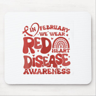 Women Groovy In February We Wear Red Heart Disease Mouse Mat
