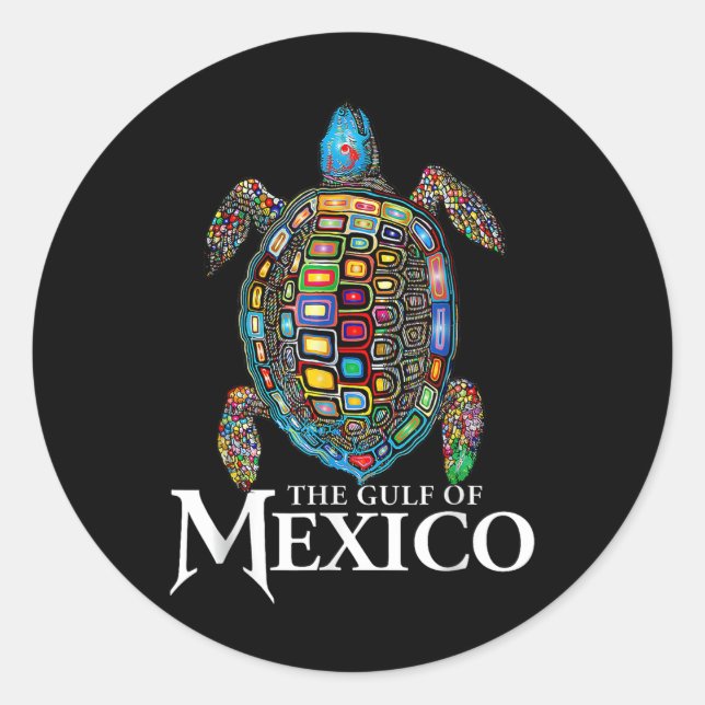 Women Gulf Of Mexico Forever Mexican Souvenir Sea  Classic Round Sticker (Front)