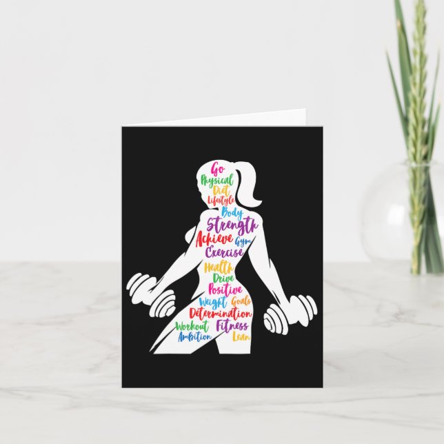 Women Gym Motivation Workout Motivational Fitness  Card (Front)