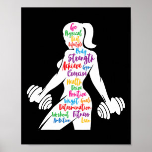 Women Gym Motivation Workout Motivational Fitness Poster