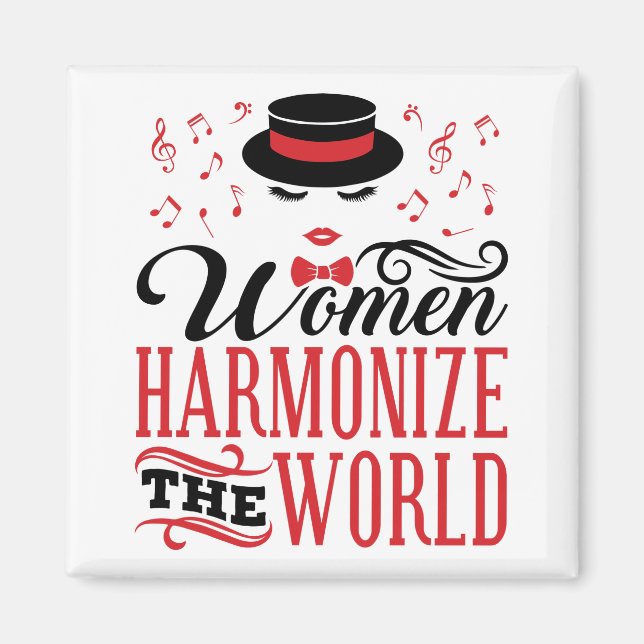 Women Harmonise the World Barbershop Singing Magnet (Front)