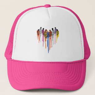 Women Heart Shape Watercolor Native American Trucker Hat