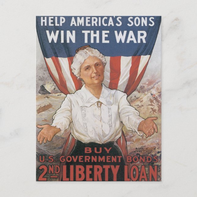 Women! Help America's Sons Postcard (Front)