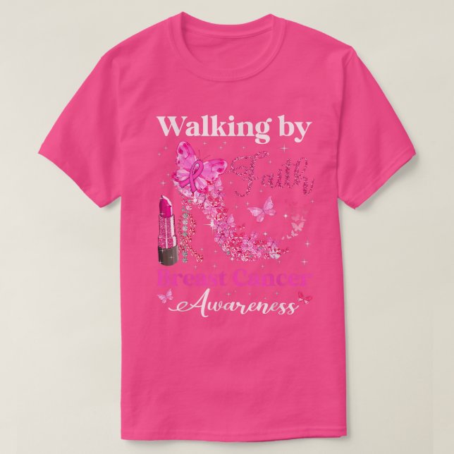 Women High Heel Pink Breast Cancer Awareness Chris T-Shirt (Design Front)