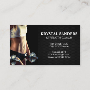 Women Holding Dumbbells Business Card
