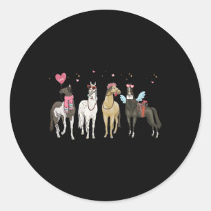 Women Horse Valentine's Day Horse Lover Horse Mom Classic Round Sticker