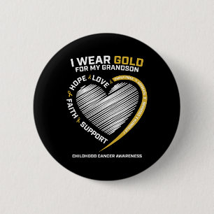 Women I Wear Gold For My Grandson Childhood Cancer 6 Cm Round Badge
