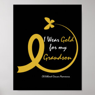 Women I Wear Gold For My Grandson Childhood Cancer Poster