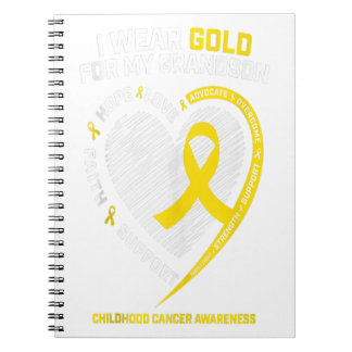 Women I Wear Gold For My Grandson Childhood Gift Notebook