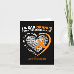 Women I Wear Orange For My Granddaughter Leukaemia Card