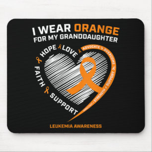 Women I Wear Orange For My Granddaughter Leukaemia Mouse Mat