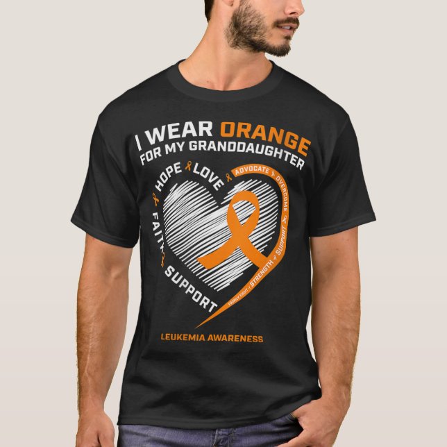 Women I Wear Orange For My Granddaughter Leukaemia T-Shirt (Front)
