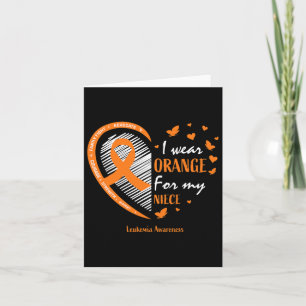 Women I Wear Orange For My Niece Leukaemia Awarene Card