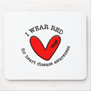 Women I Wear Red For Heart Disease Awareness Cardi Mouse Mat