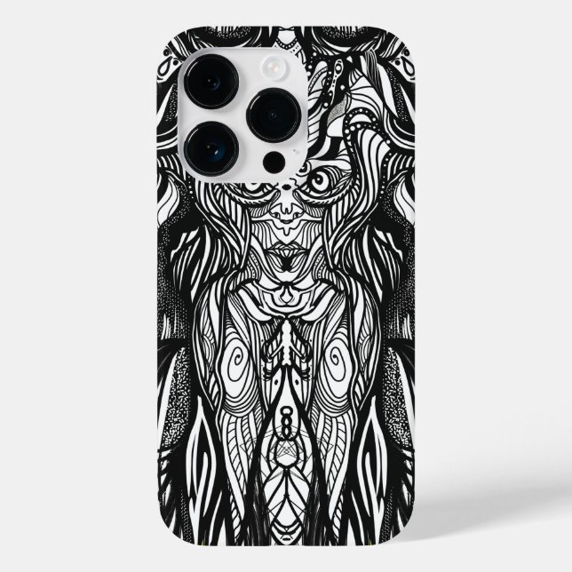 Women Illustration black ink Case-Mate iPhone Case (Back)
