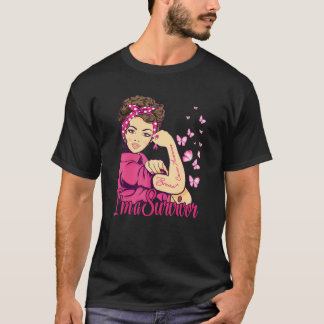 Women I'm A Survivor Rosie Riveter Breast Cancer A T-Shirt