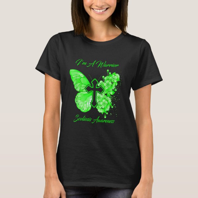 Women I'm A Warrior Scoliosis Awareness T-Shirt (Front)