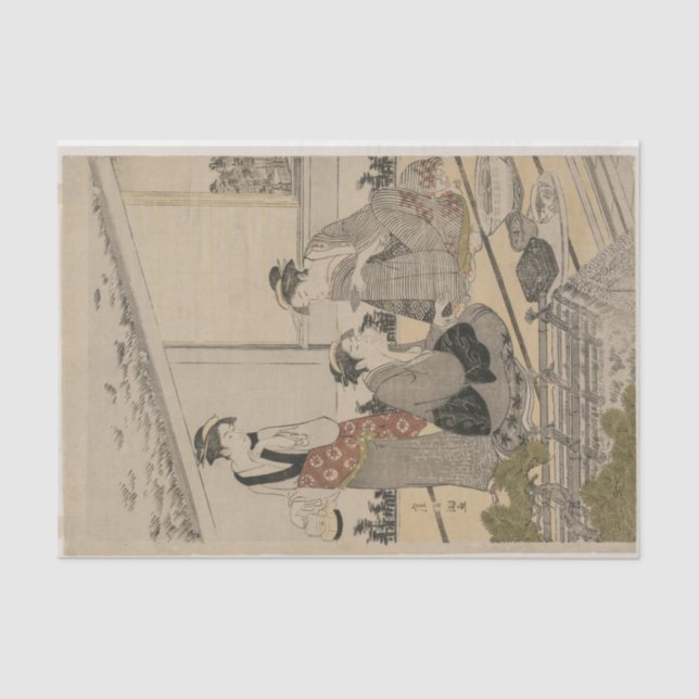 Women in a Tea House by Kubo Shunman Tissue Paper (Front)