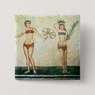 Women in 'bikinis' 15 cm square badge