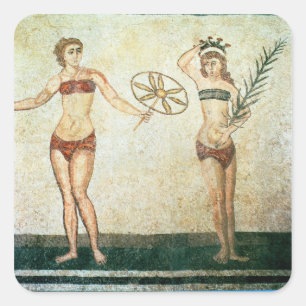 Women in 'bikinis' square sticker