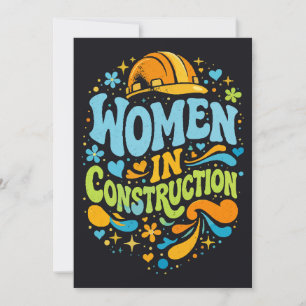 Women In Construction Retro Empowerment Invitation