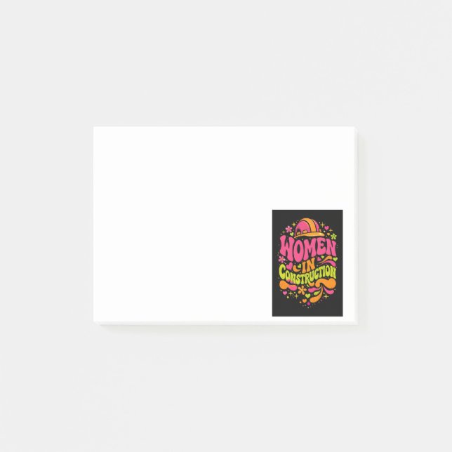 Women In Construction Retro Empowerment Post-it Notes (Front)