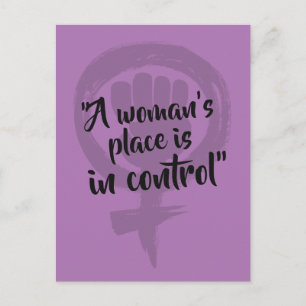 Women in control postcard