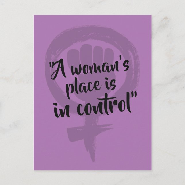 Women in control postcard (Front)