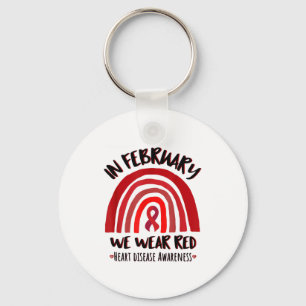 Women In February We Wear Red Rainbow Warrior Red  Key Ring