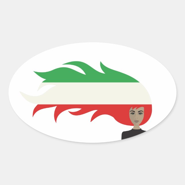 Women in Iran fight for freedom,  Oval Sticker (Front)