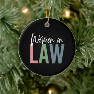 Women In Law Retro Attorney Law School Student Ceramic Tree Decoration