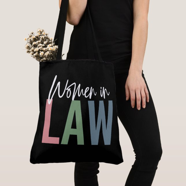 Women In Law Retro Attorney Law School Student Tote Bag (Close Up)