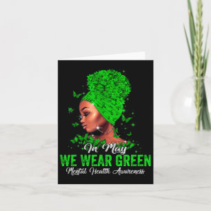 Women In May We Wear Green Mental Health Awareness Card