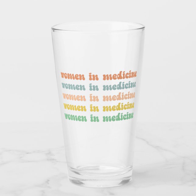 Women in Medicine Retro Future Nurse Glass (Front)