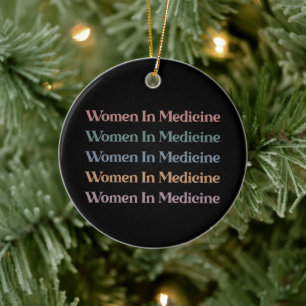 Women in Medicine Retro Future Nurse Med Student Ceramic Tree Decoration