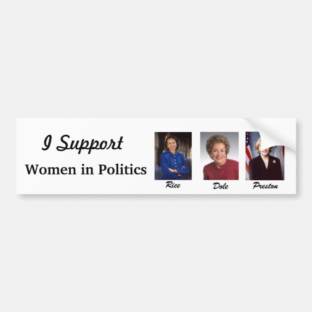Women in Politics Bumper Sticker (Front)
