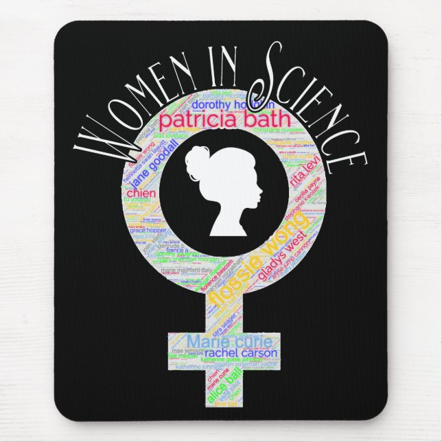 Women In Science Female Gender Word Fill Design Mouse Mat (Front)