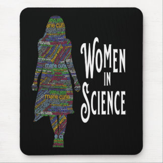 Women In Science Female Silhouette Word Fill Mouse Mat