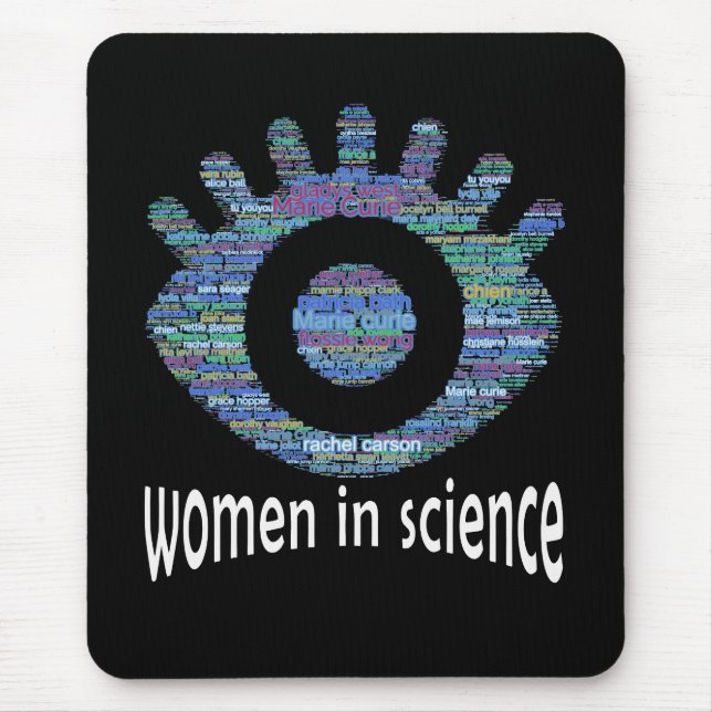 Women In Science Girls Eye Word Fill Design Mouse Mat (Front)