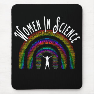 Women In Science Rainbow Word Fill Design Mouse Mat